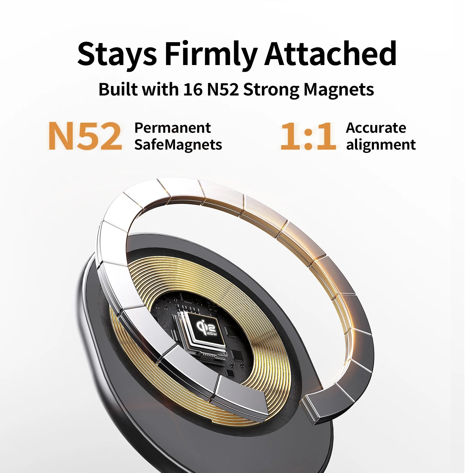 25W Magnetic Wireless Charger Stand with 360° Rotation for iPhone, Watch & AirPods