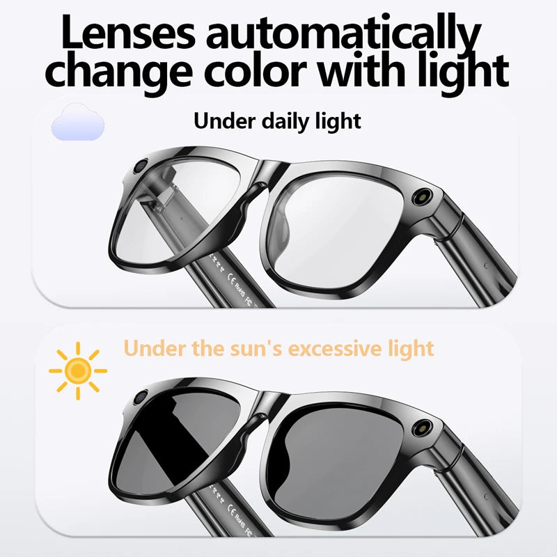 2026 4K HD Color Changing AI Smart Glasses Chat GPT 100MP