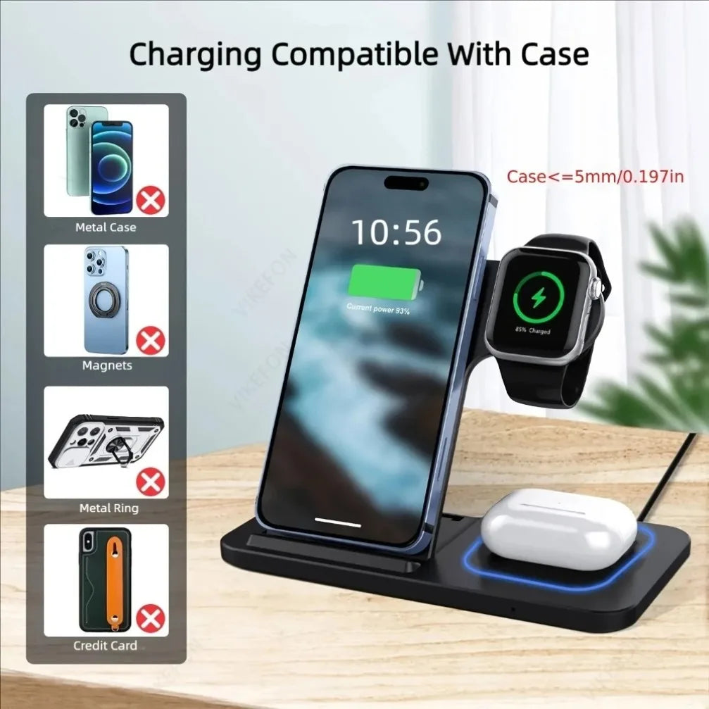 Wireless Charging Station for iPhone 16 15 14 13 12 Pro Max