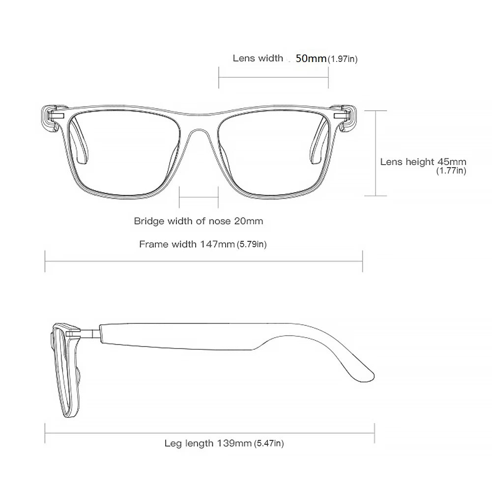 Smart Glasses with AI Translator BT Glasses Hands-Free Music & Calls Outdoor Sports Headphones Waterproof for Men Women