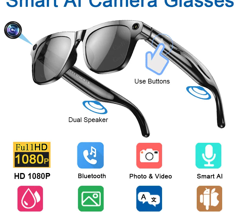 2026 4K HD Color Changing AI Smart Glasses Chat GPT 100MP