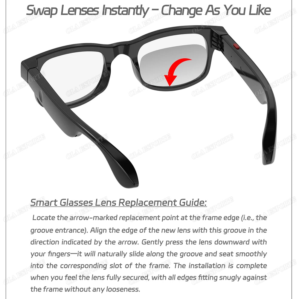 AI Smart Glasses Men Women Multifunction Touch Music Playback
