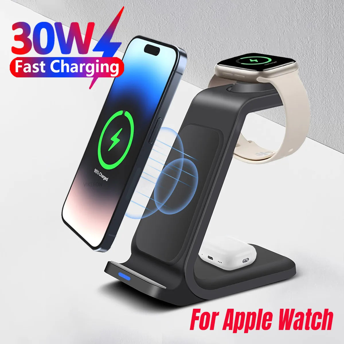 Wireless Charger Stand 30W Fast Charging Station