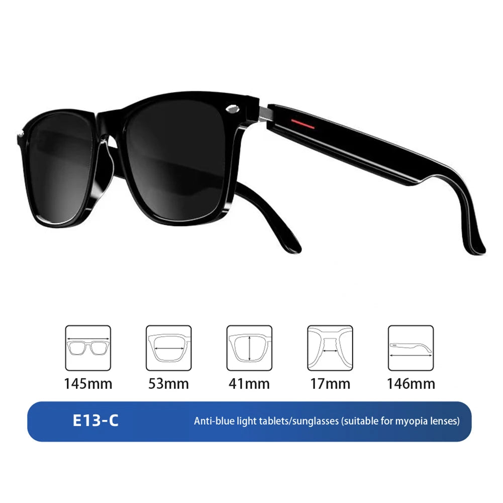 Outdoor Smart BT Glasses AI Voice Assistant Glasses Open Ear Sound Mic and Speakers Sport Glasses Touch Control Sunglasses