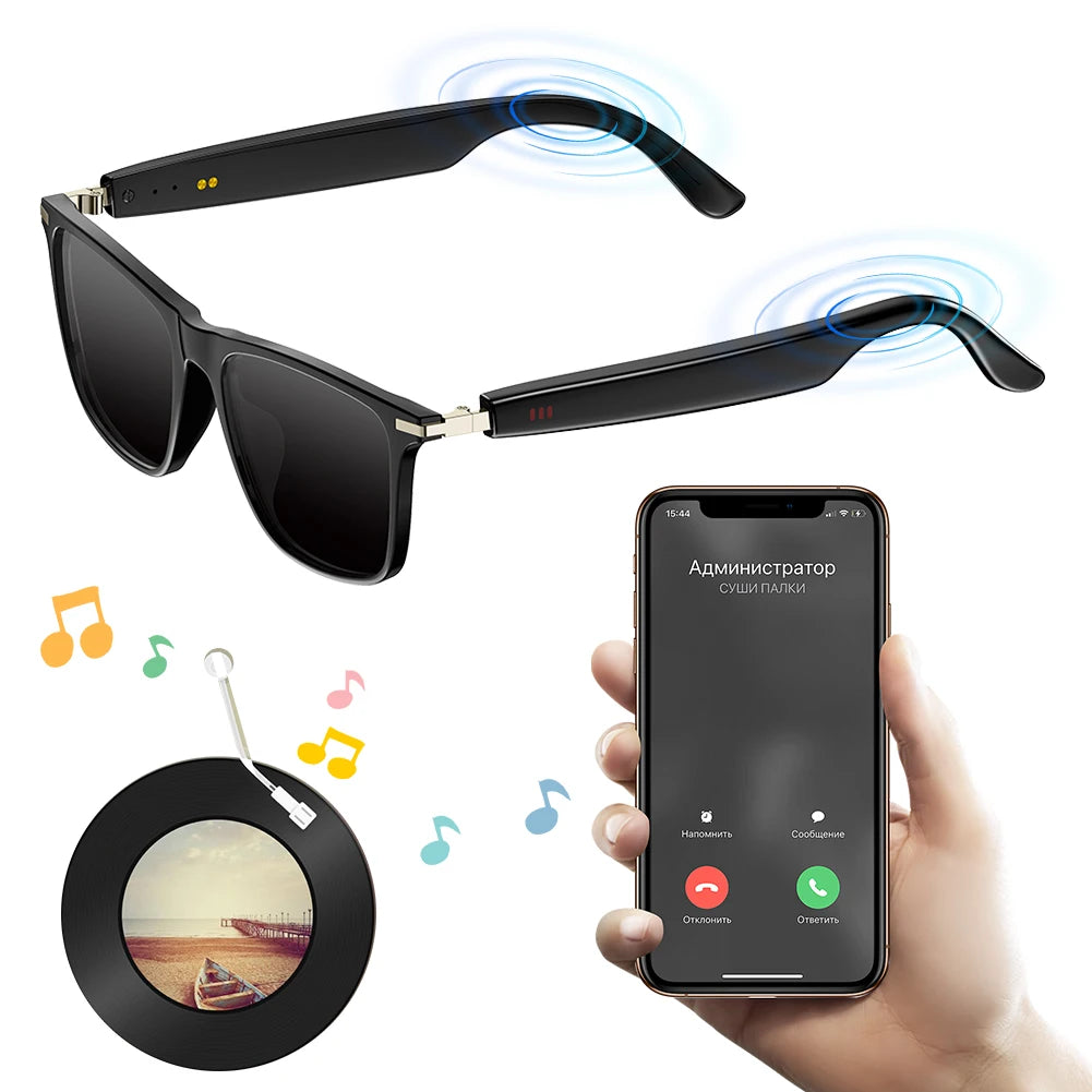 Smart Glasses with AI Translator BT Glasses Hands-Free Music & Calls Outdoor Sports Headphones Waterproof for Men Women