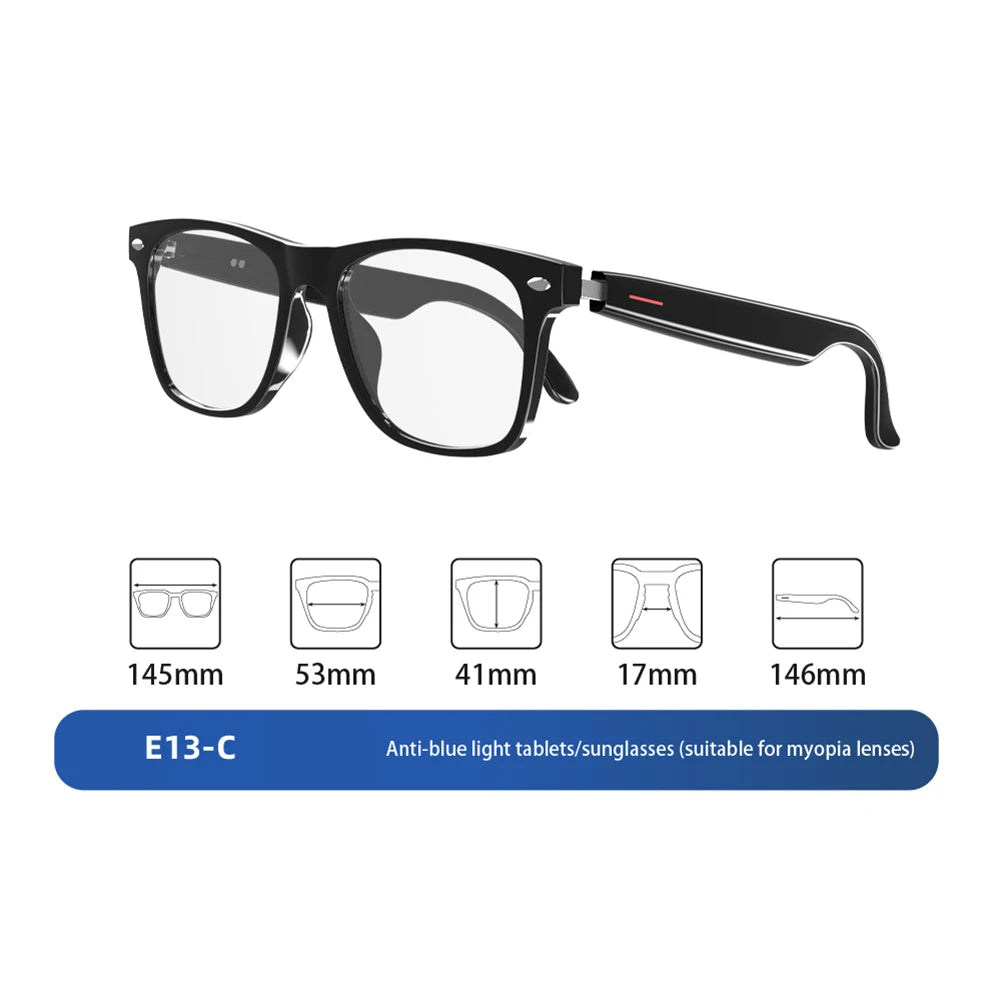 Outdoor Smart BT Glasses AI Voice Assistant Glasses Open Ear Sound Mic and Speakers Sport Glasses Touch Control Sunglasses