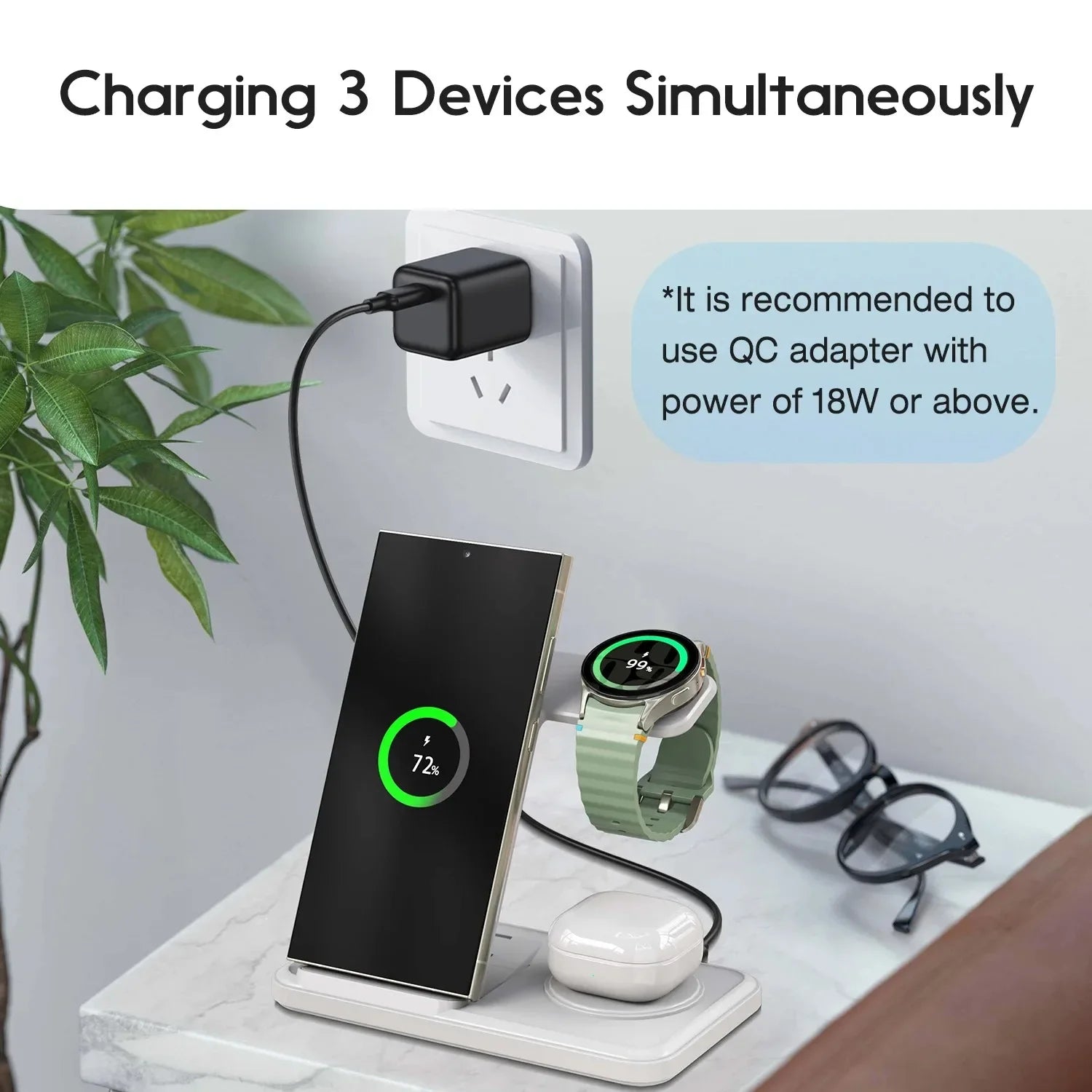 Wireless Charger Station For Samsung S25 S24 S23 S22