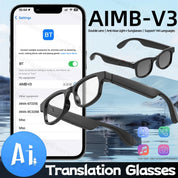AI Smart Glasses with 144 Language BT Glasses Built-in Mic & Speakers Camera Call Voice AssistantTranslate Photochromic Glasses